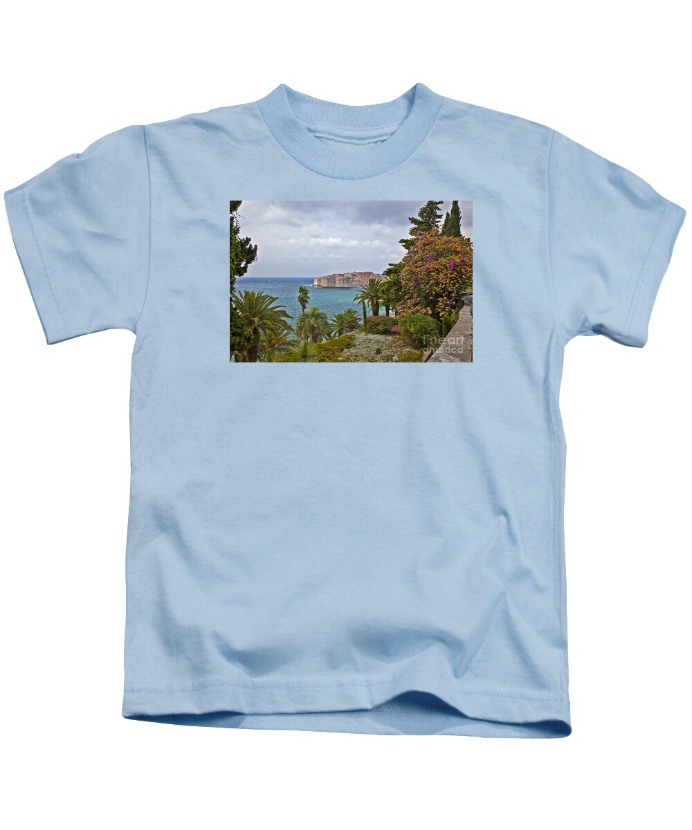 Dubrovnik Kids T-Shirt featuring the photograph Through the Trees in Dubrovnik by Madeline Ellis