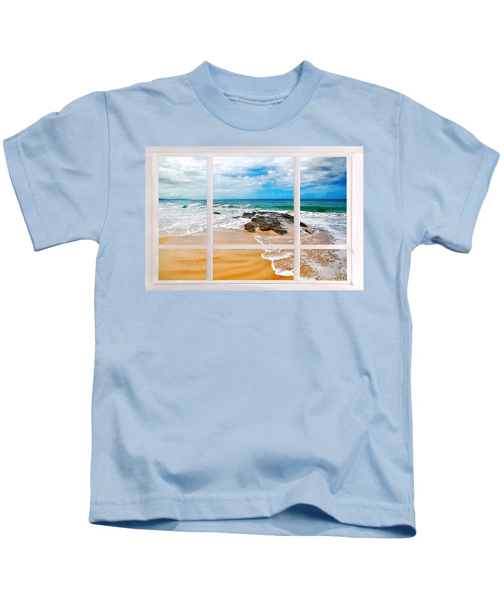 Photography Kids T-Shirt featuring the photograph View from my Beach House Window by Kaye Menner