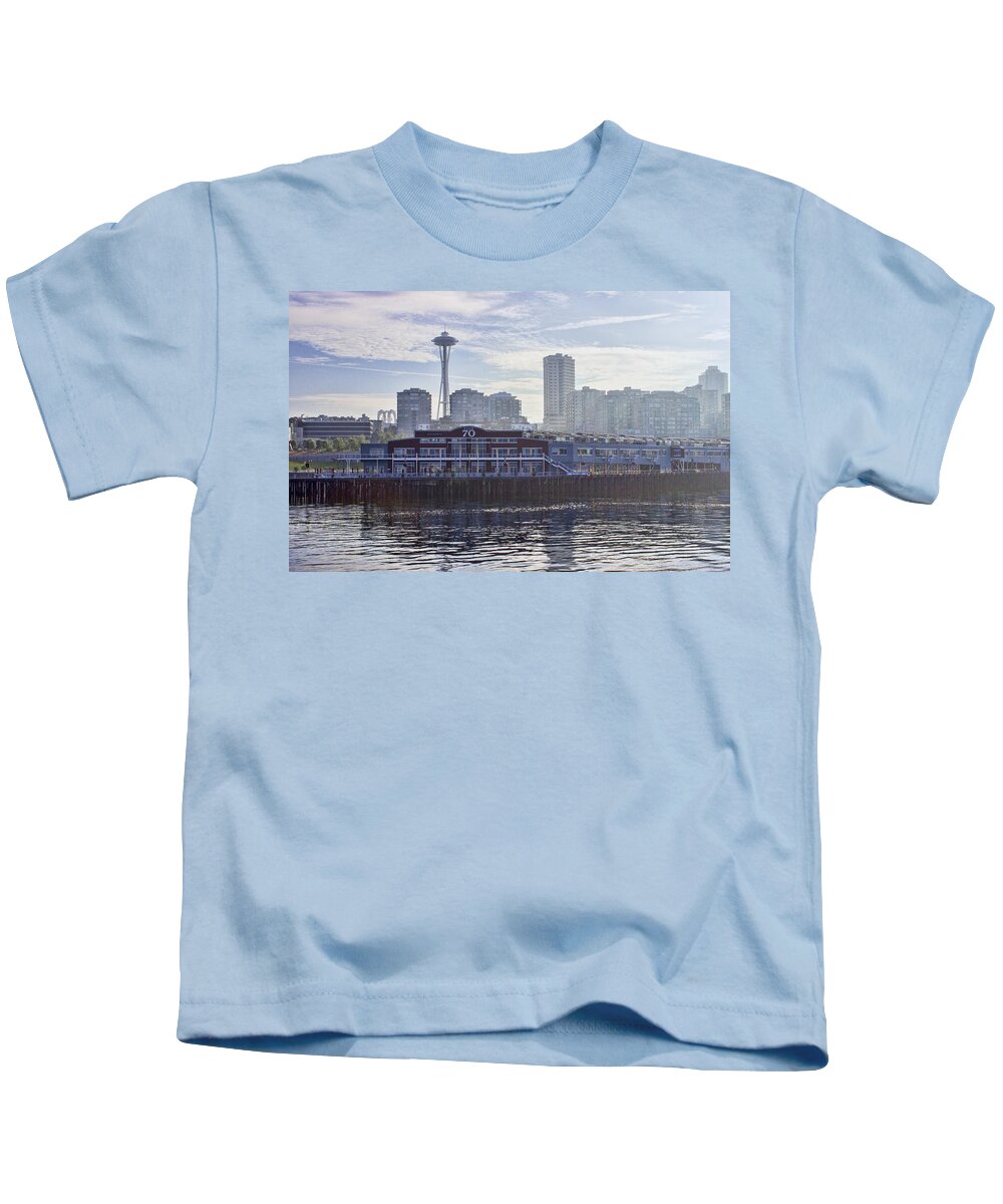 Pier 70 Kids T-Shirt featuring the photograph View of Pier 70 by Cathy Anderson