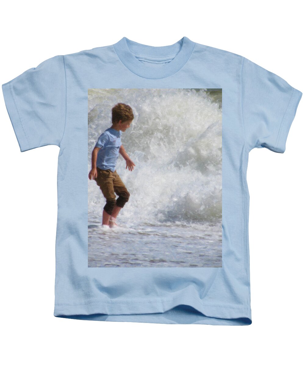 Portrait Kids T-Shirt featuring the painting Waves by Dean Wittle