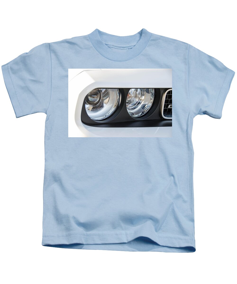 Automobile Kids T-Shirt featuring the photograph White Challenger 1524 by Guy Whiteley