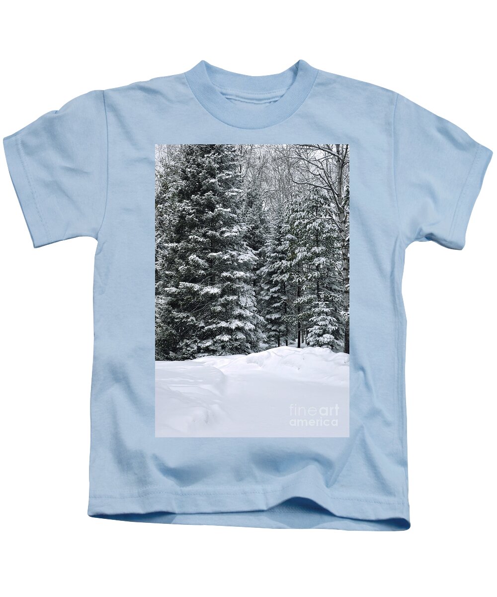 Winter Scene Photo Kids T-Shirt featuring the photograph Winter Bliss by Gwen Gibson