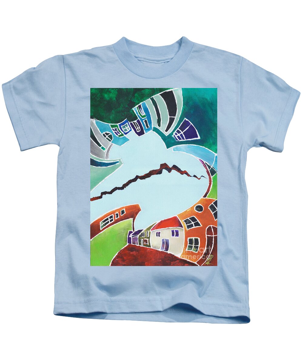 Canvas Prints Kids T-Shirt featuring the painting Your reality or mine. Realities VIS-A-VIS or When a Rupture Matters by Elisabeta Hermann