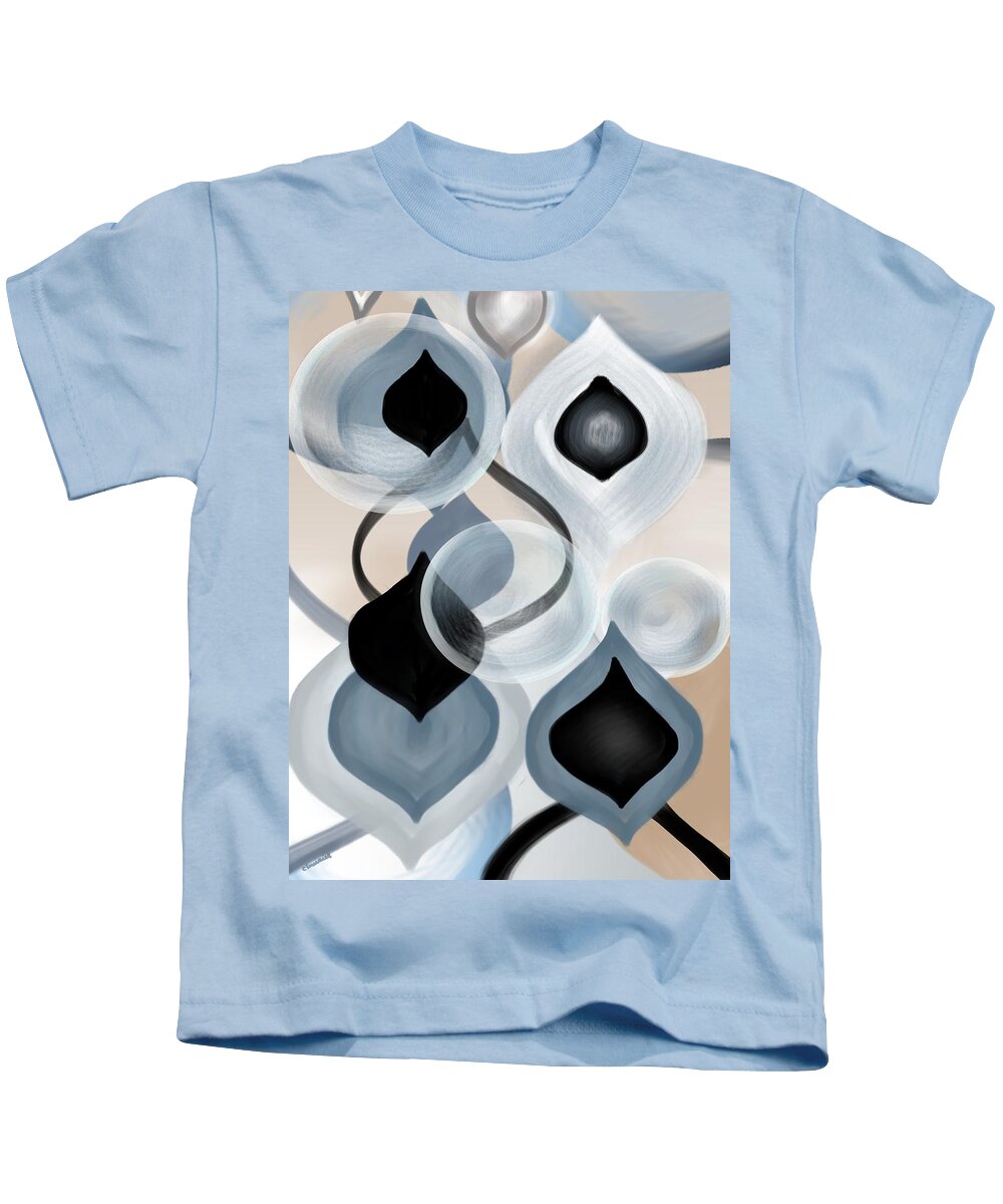 Abstract Kids T-Shirt featuring the digital art Zync by Christine Fournier