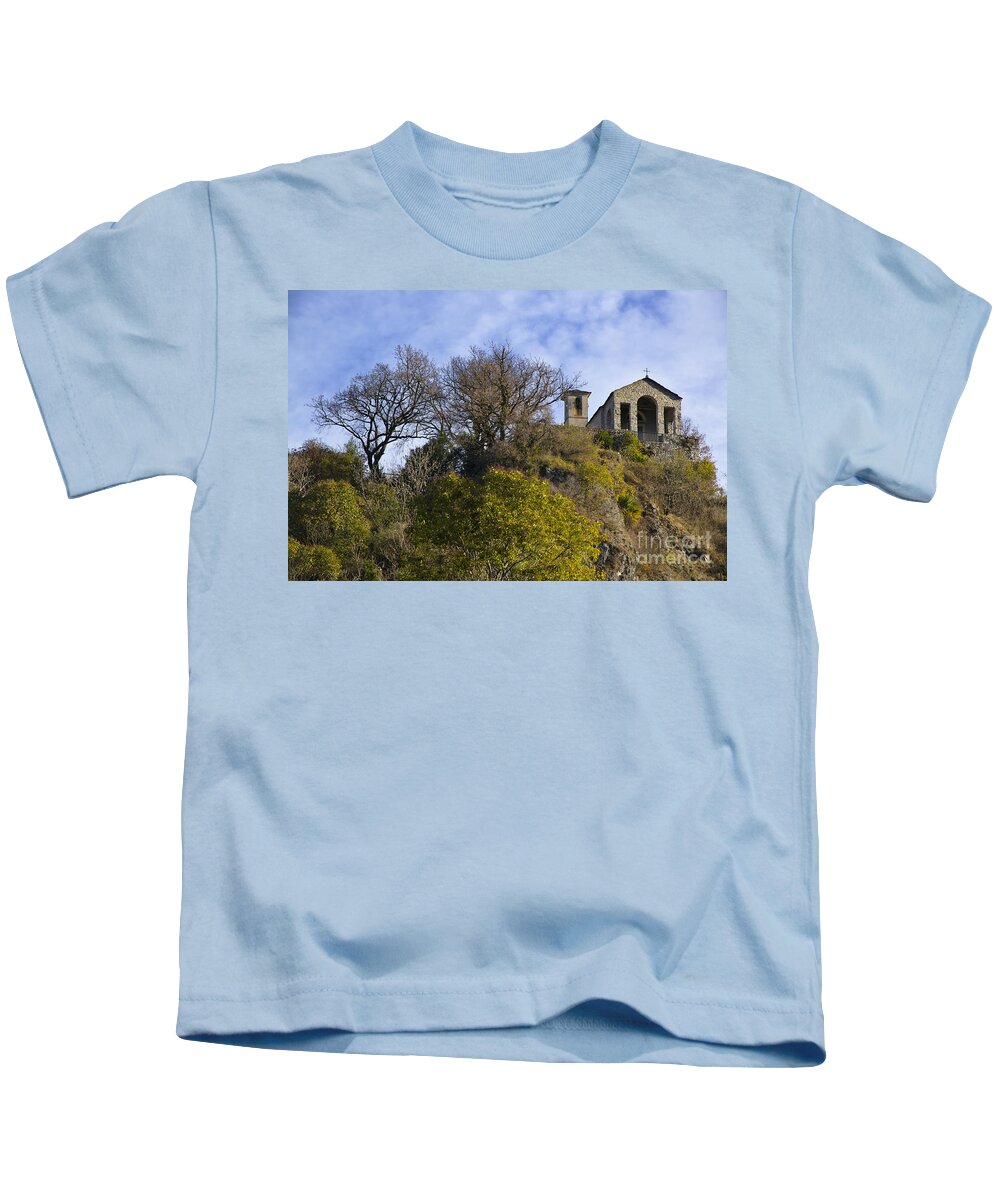 Church Kids T-Shirt featuring the photograph Church on a hill #1 by Mats Silvan