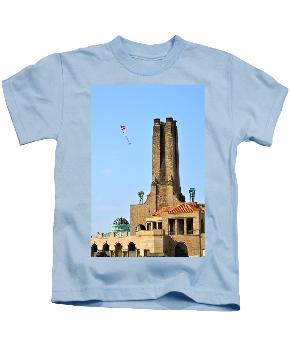 Asbury Park Kids T-Shirt featuring the photograph Casino Building and Kite by Catherine Conroy