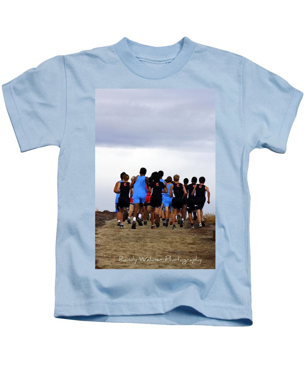 Cal Kids T-Shirt featuring the photograph Charge by Randy Wehner