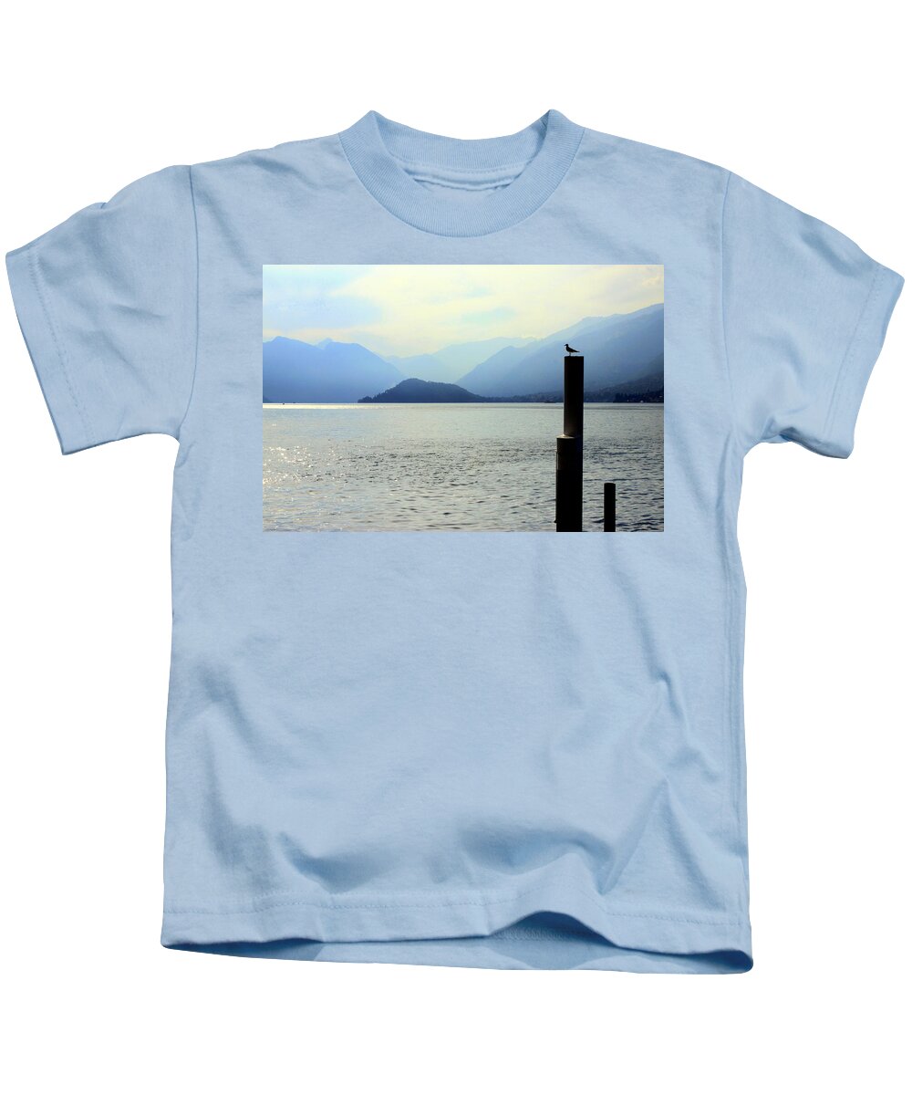 Lake Kids T-Shirt featuring the photograph Lake of Como by Valentino Visentini