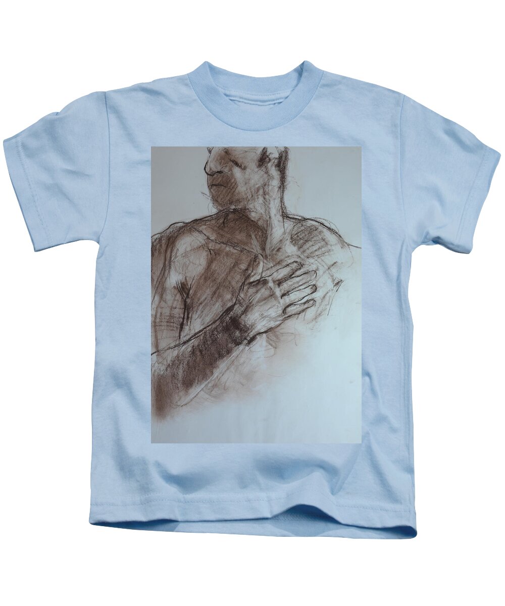 Life Kids T-Shirt featuring the painting Roy's hand. by Harry Robertson