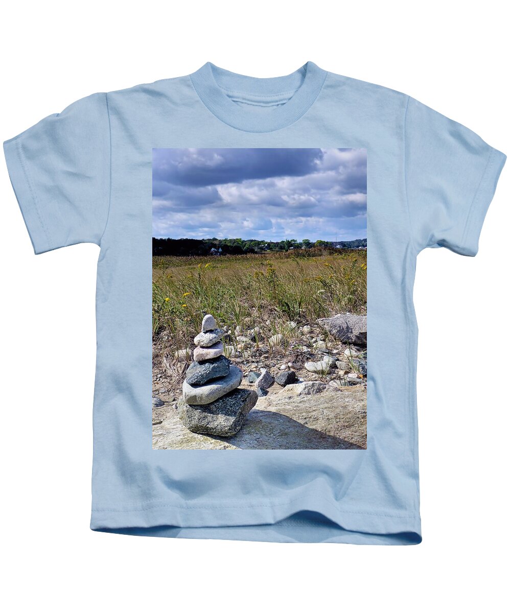 Rocks Kids T-Shirt featuring the photograph Stacking rocks by Janice Drew