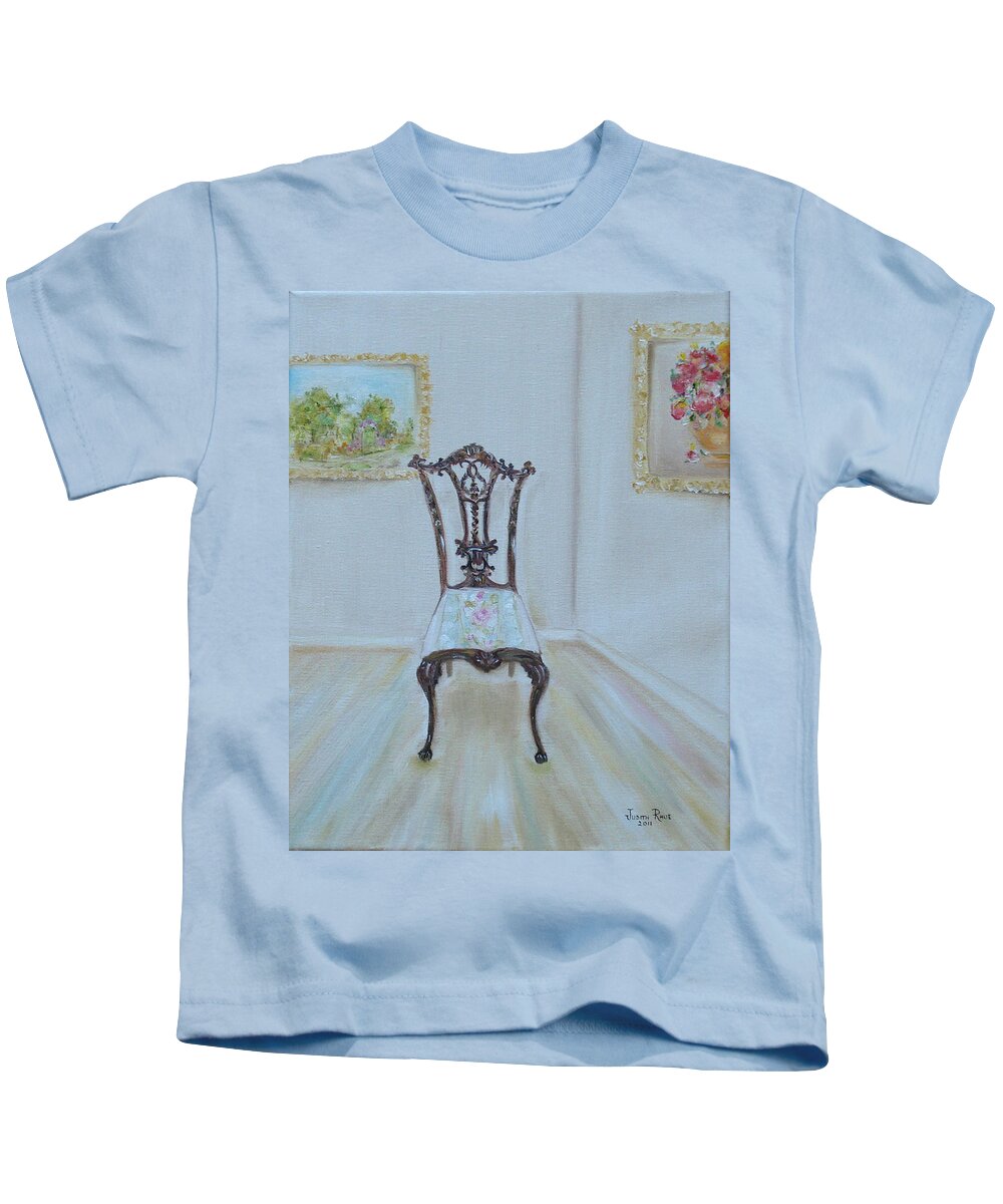 Chairs Kids T-Shirt featuring the painting The Chair by Judith Rhue