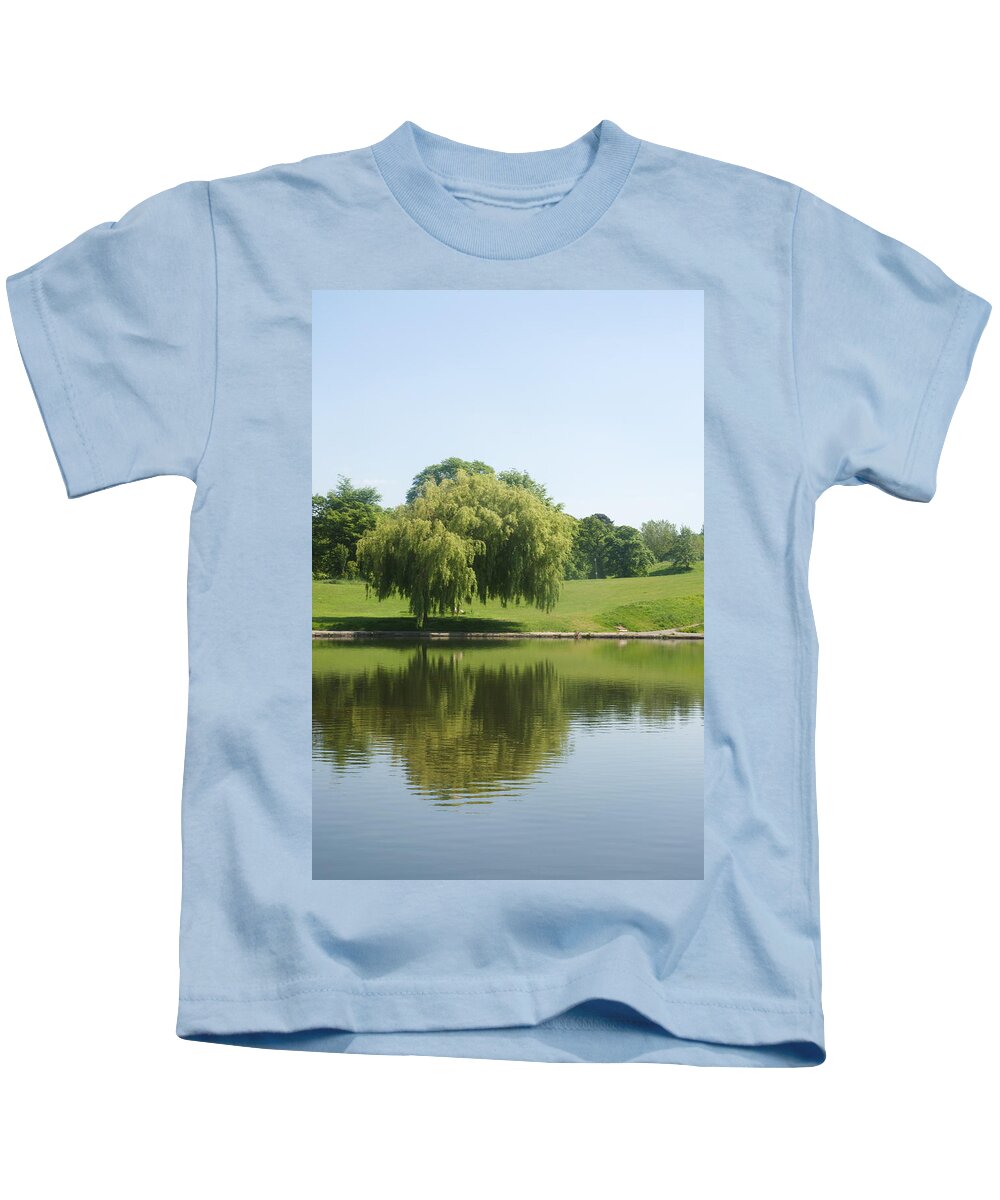 Willow Kids T-Shirt featuring the photograph Weeping willow tree. by Christopher Rowlands