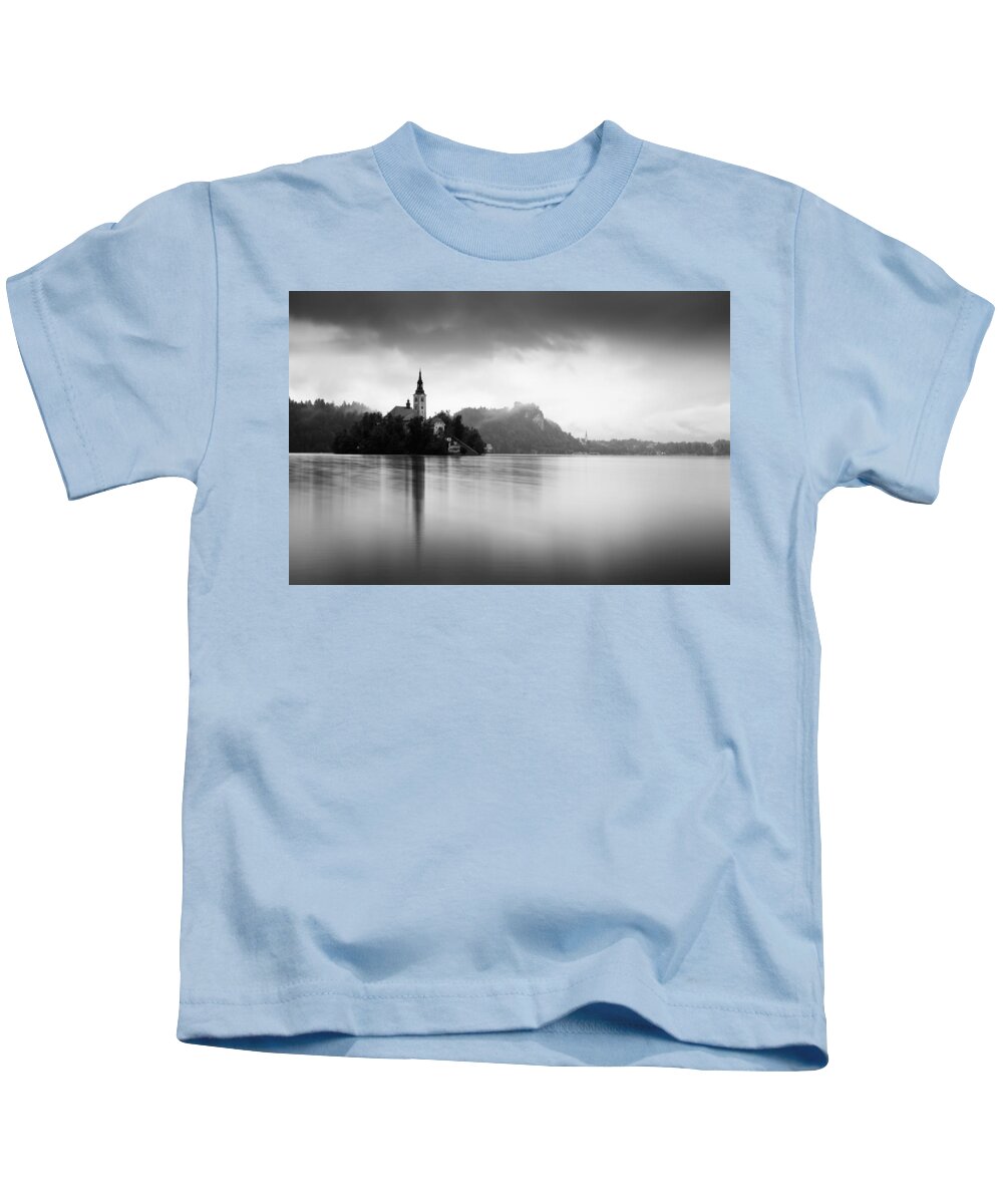 Bled Kids T-Shirt featuring the photograph After the rain at Lake Bled #1 by Ian Middleton