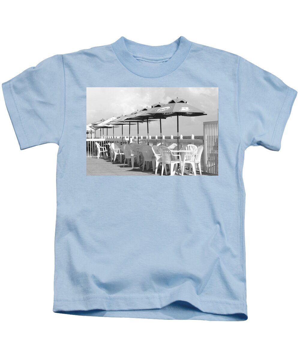 Black And White Kids T-Shirt featuring the photograph Beer Unbrellas #1 by Rob Hans