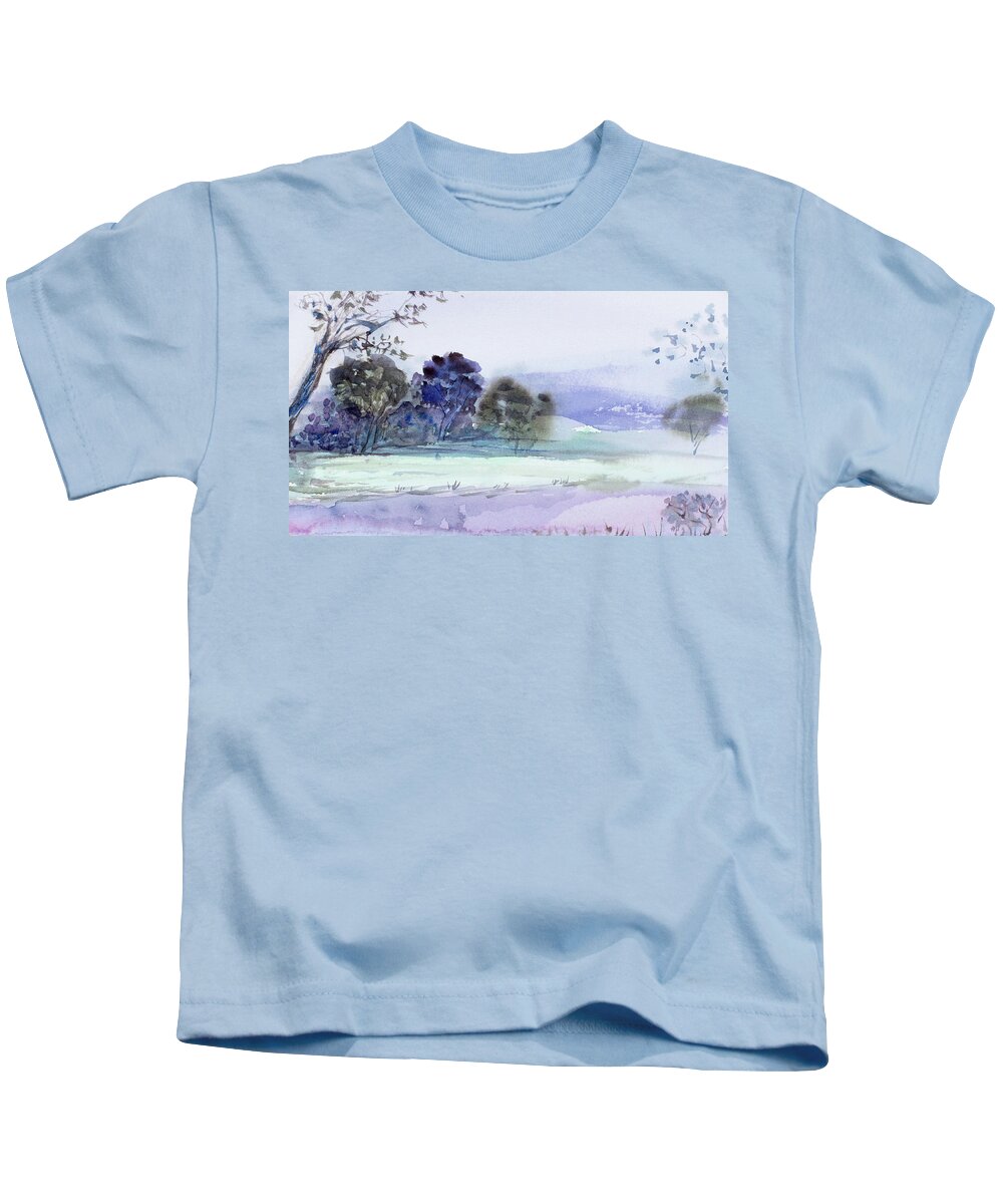 Australia Kids T-Shirt featuring the painting Bruny Island at dusk #2 by Dorothy Darden