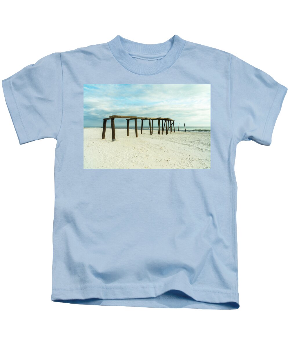 Gulf Of Mexico Kids T-Shirt featuring the photograph Life of a Pier by Raul Rodriguez