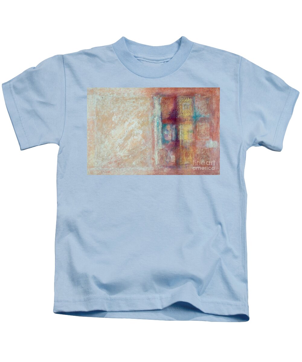 Mixed-media Kids T-Shirt featuring the painting Spirit Matter Cosmos #1 by Kerryn Madsen-Pietsch