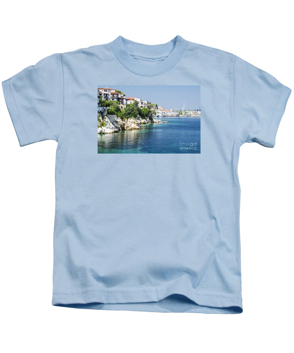Skiathos Kids T-Shirt featuring the photograph Skiathos Island, Greece by Jelena Jovanovic