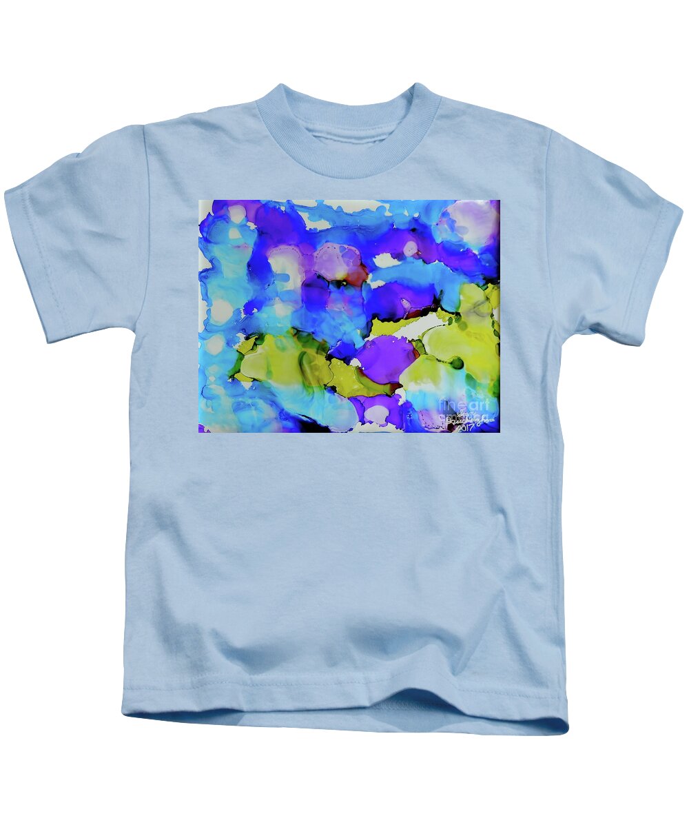 Abstract Kids T-Shirt featuring the painting Bubble Collection #5 by Sean Brushingham