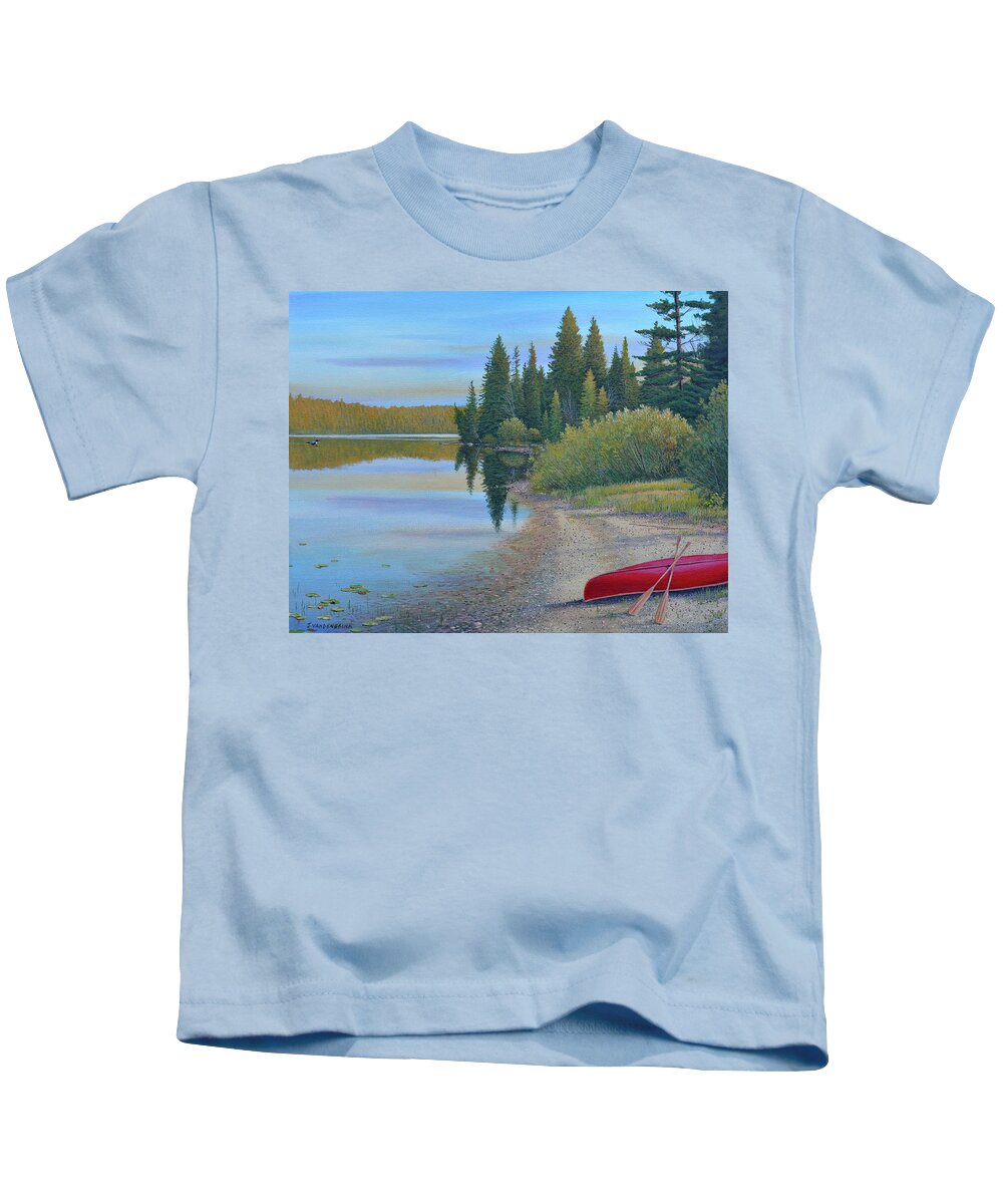 Jake Vandenbrink Kids T-Shirt featuring the painting A Summer Escape by Jake Vandenbrink