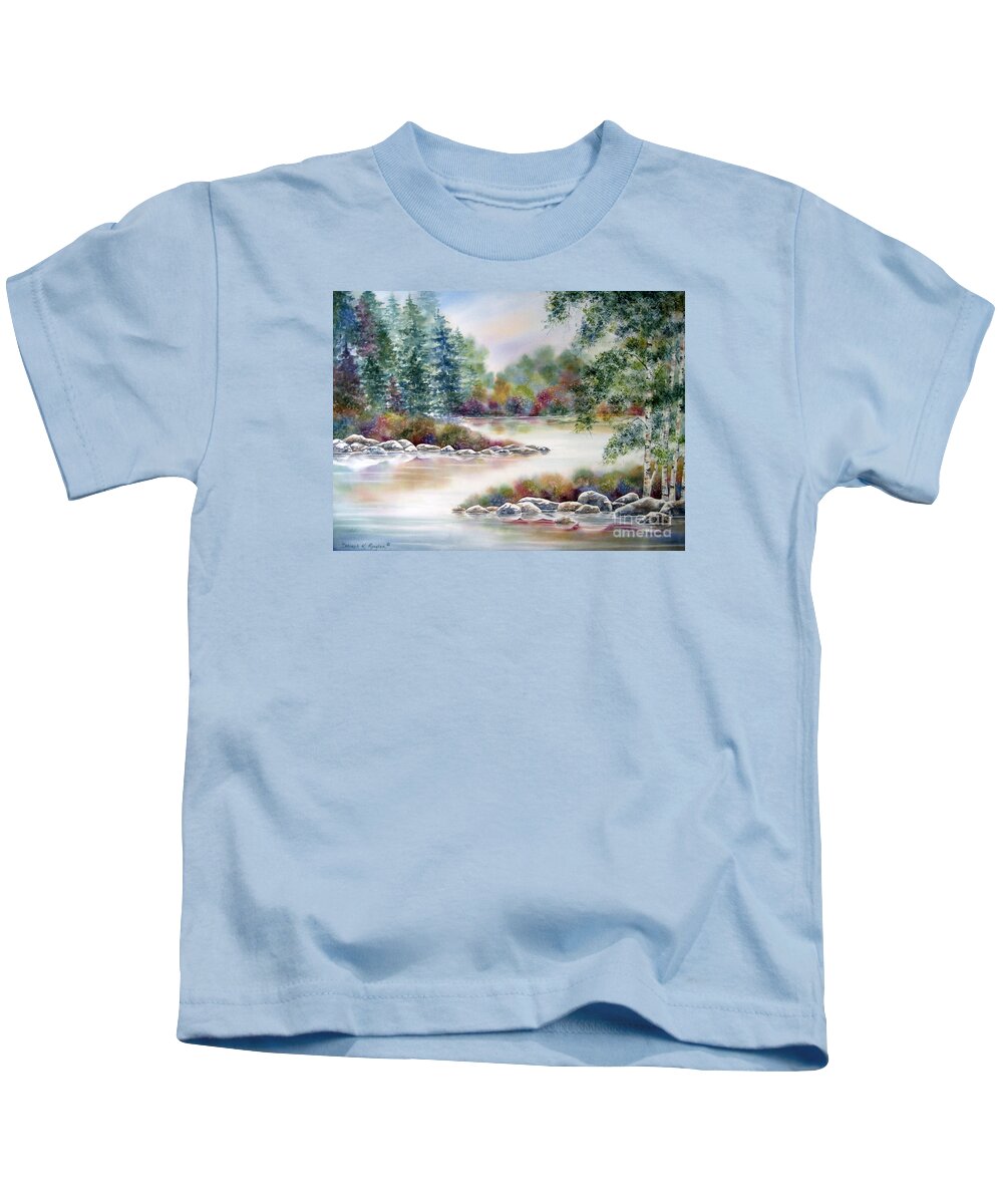 A Summer Place Kids T-Shirt featuring the painting A Summer Place by Deborah Ronglien