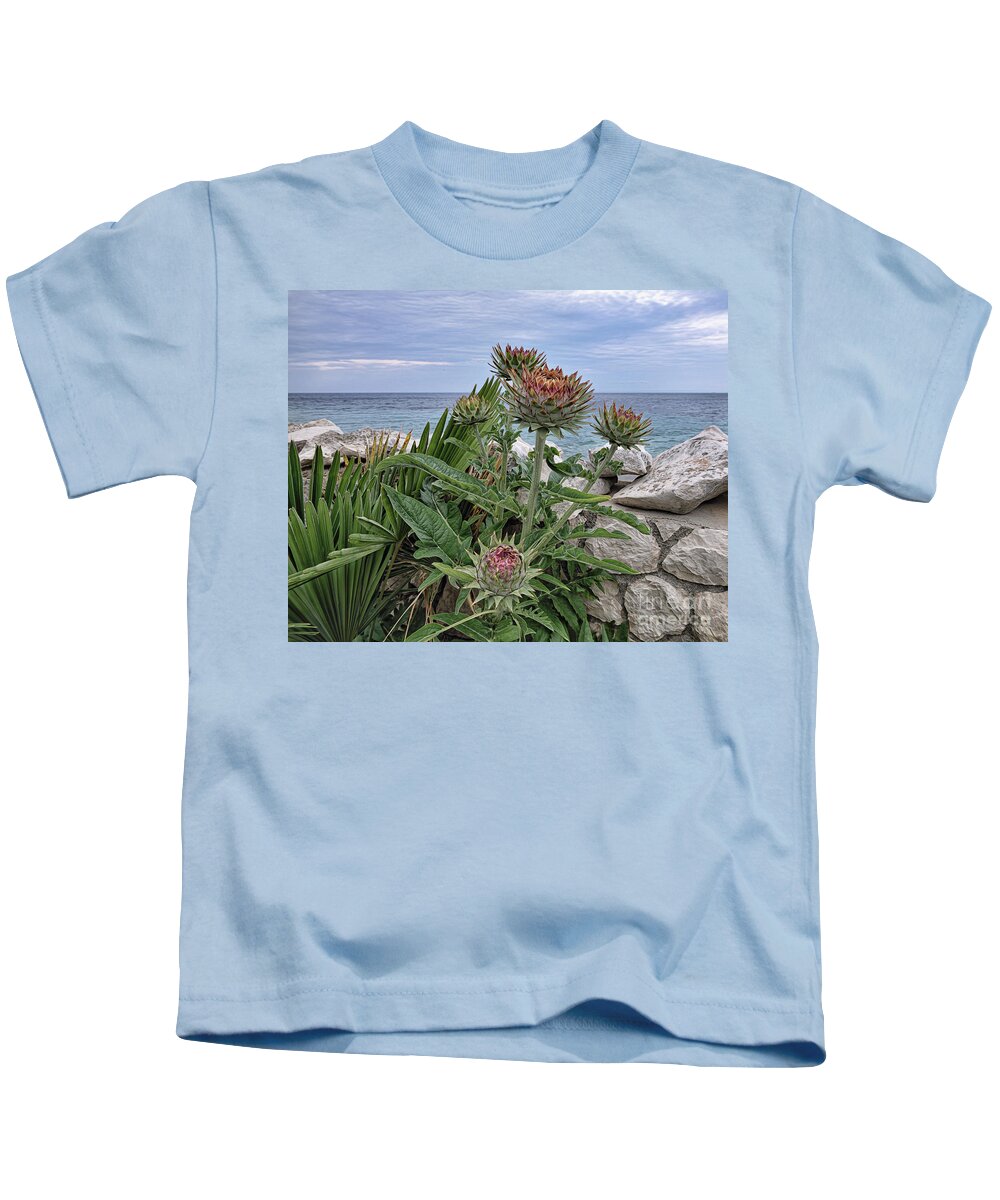 Top Artist Kids T-Shirt featuring the photograph Adriatic Artichokes by Norman Gabitzsch