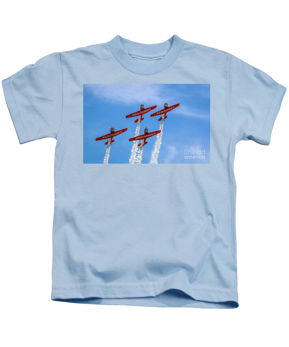 Aeroshell Kids T-Shirt featuring the photograph Aeroshell Formation Flying by Tom Claud