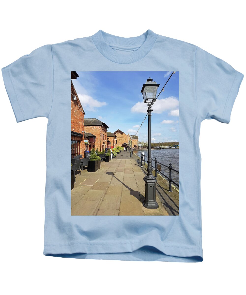 Britain Kids T-Shirt featuring the photograph Along Barton Marina Promenade by Rod Johnson