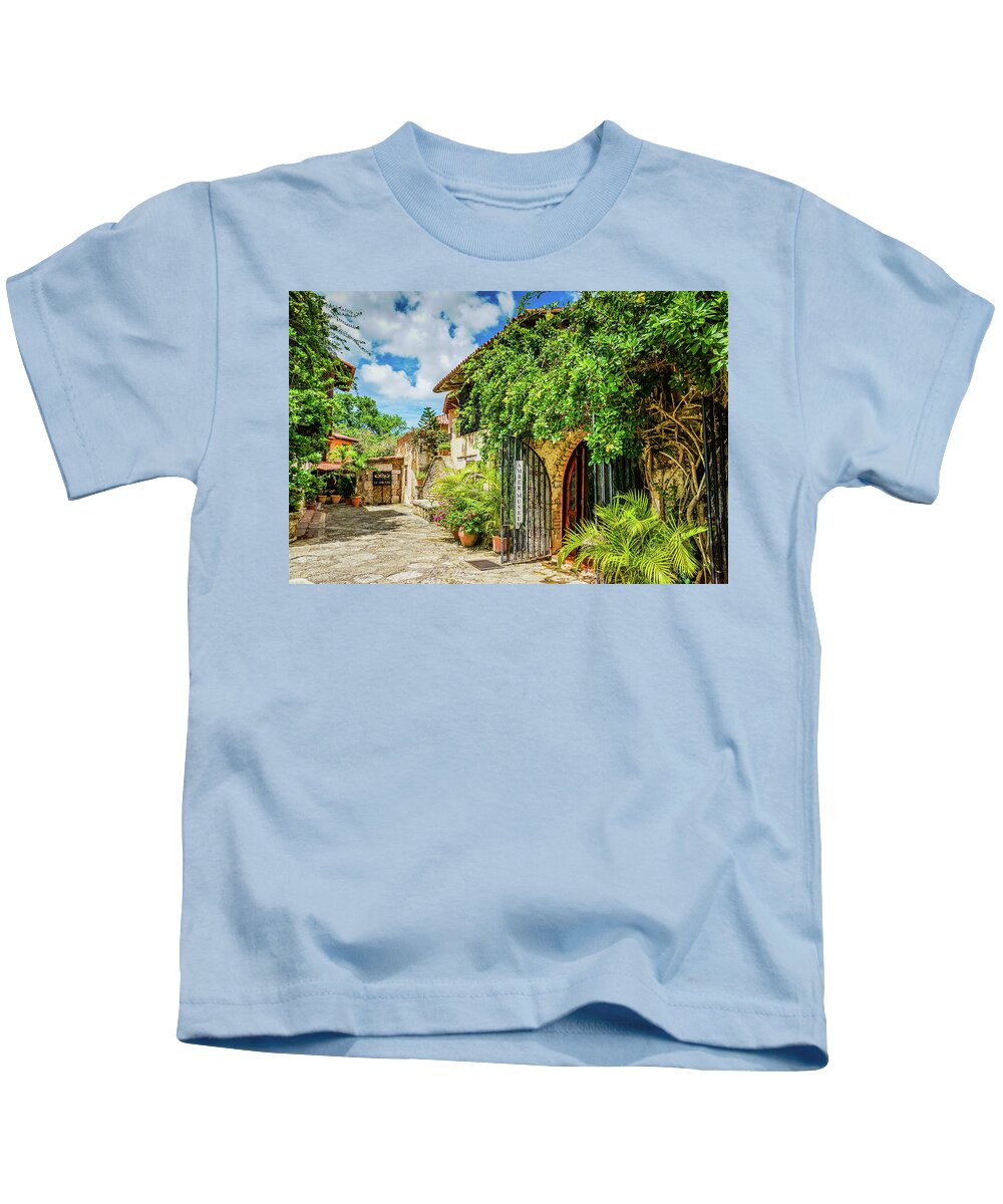 Travel Kids T-Shirt featuring the photograph Altos de Chavon by Rebekah Zivicki