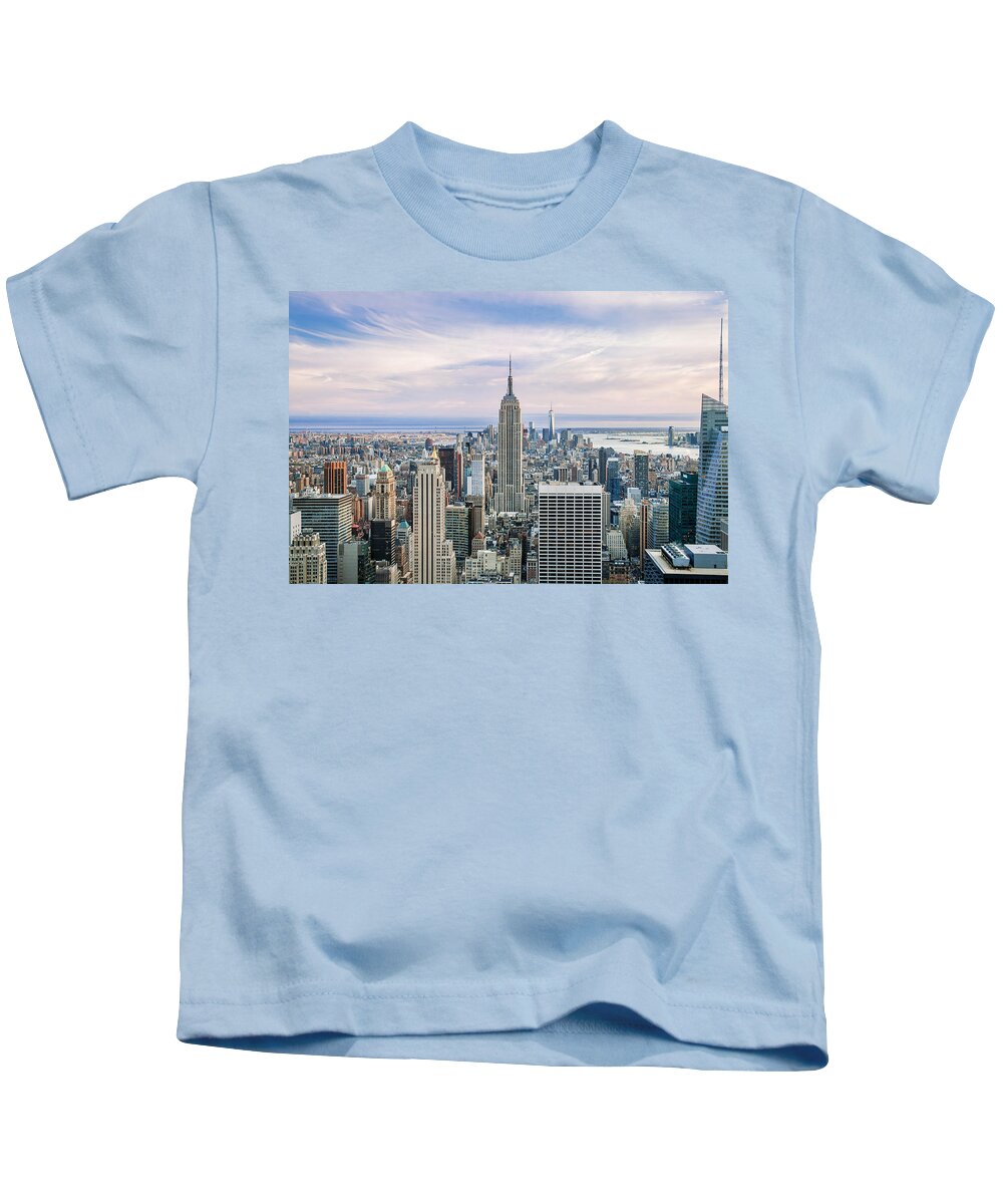 Manhattan Skyline Kids T-Shirt featuring the photograph Amazing Manhattan by Az Jackson