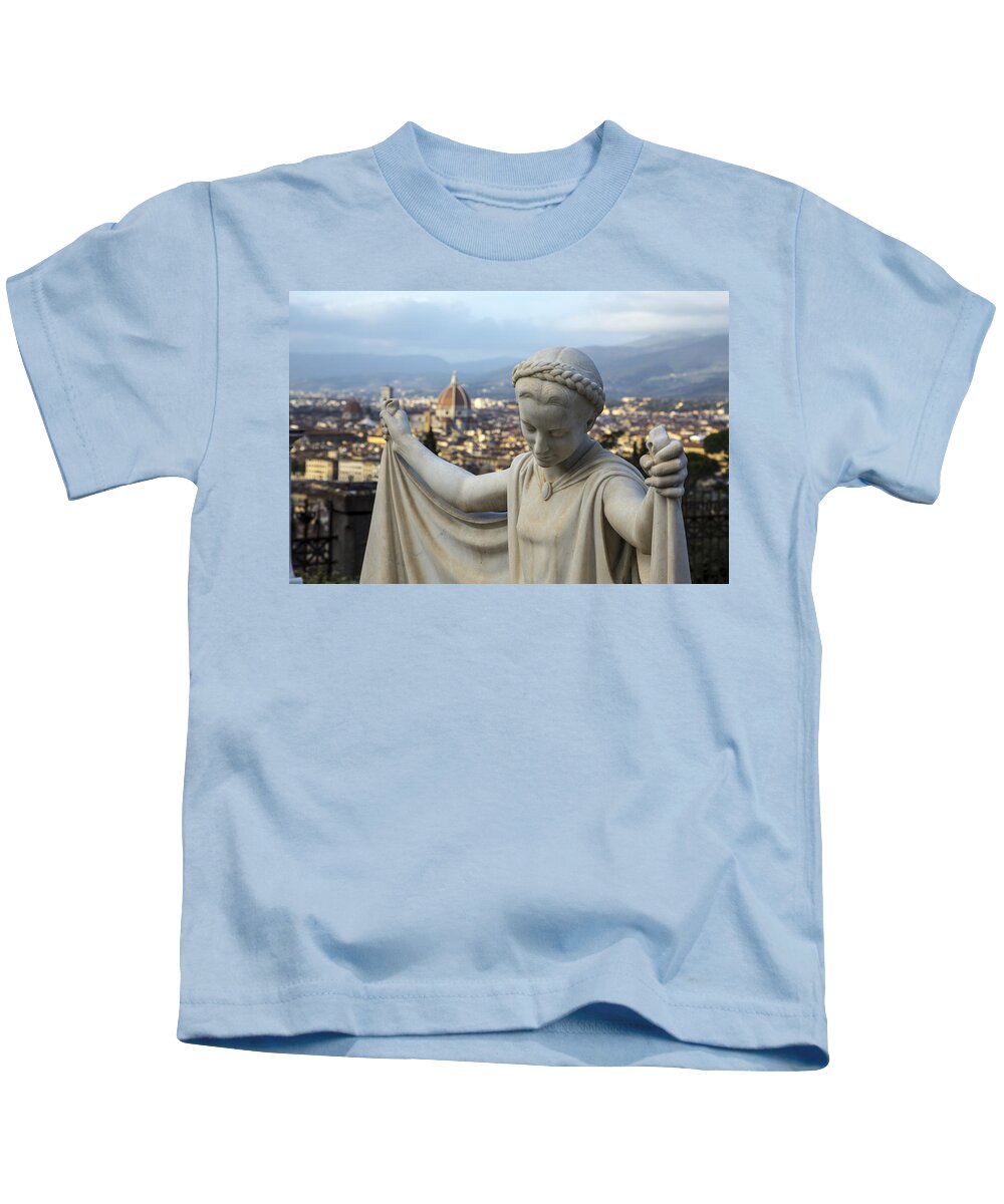 Cemetery Kids T-Shirt featuring the photograph Angel of Firenze by Sonny Marcyan