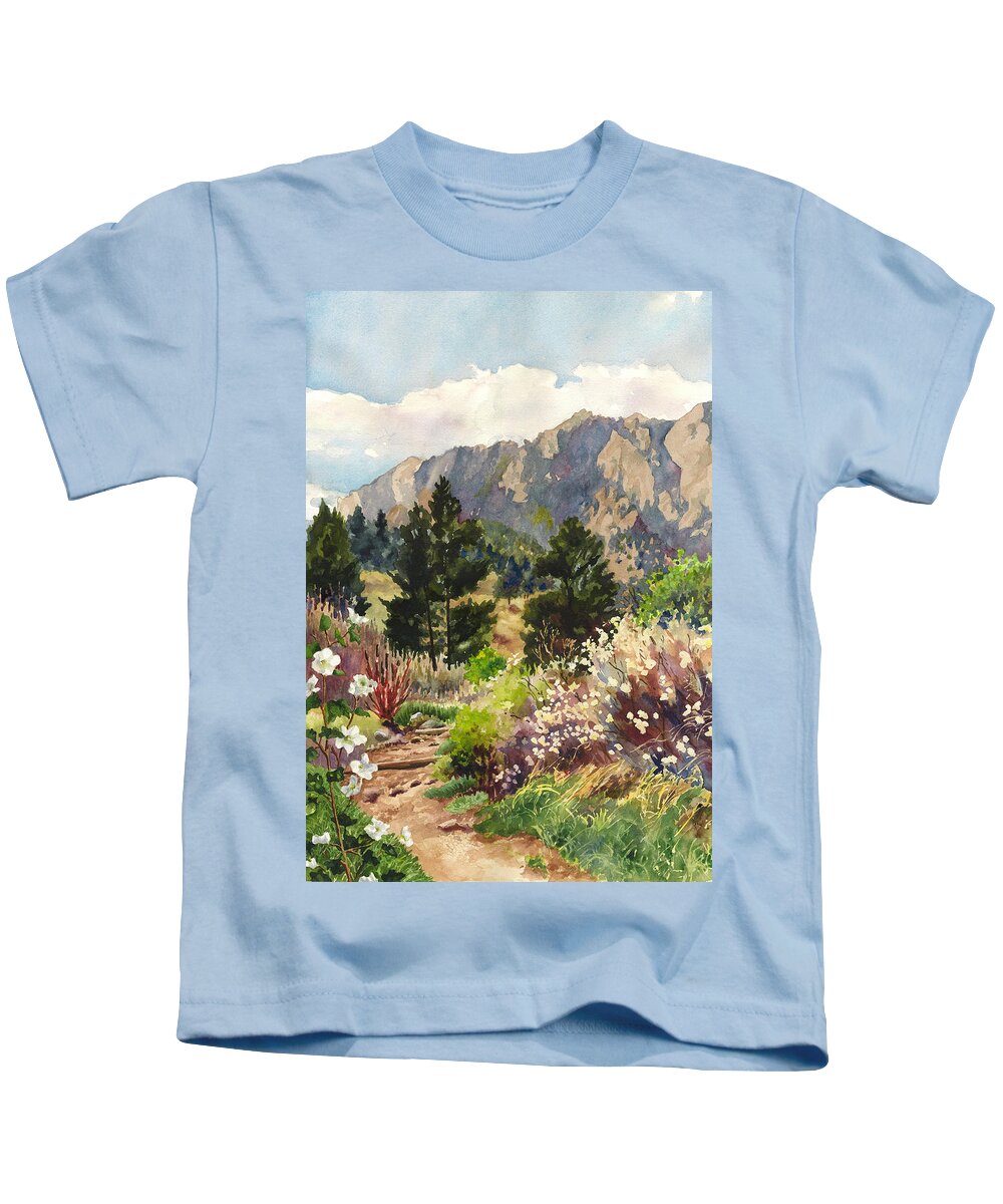 Colorado Painting Kids T-Shirt featuring the painting April Hike by Anne Gifford