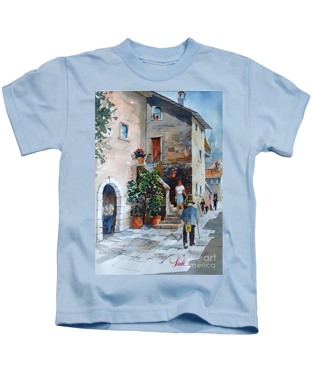 Italy Kids T-Shirt featuring the painting Arezzo-3 by Gerald Miraldi