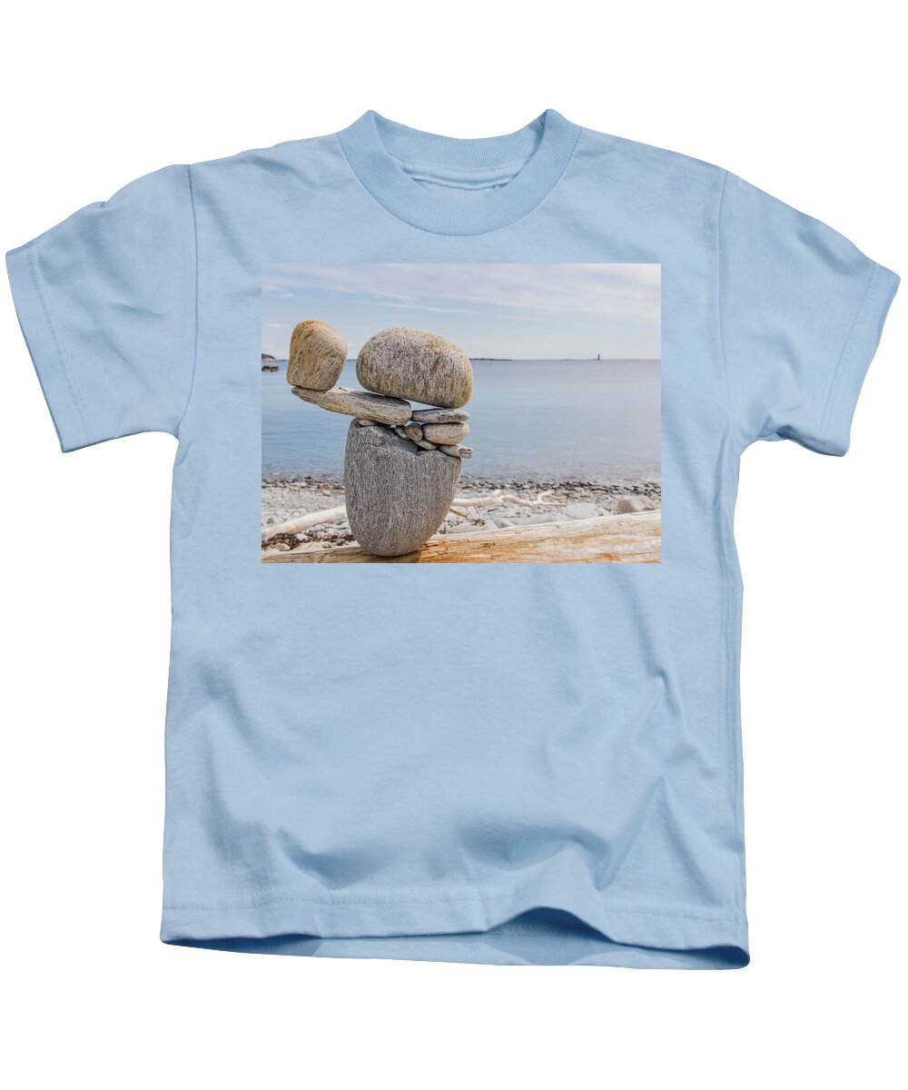 Rocks Kids T-Shirt featuring the photograph Balanced by Holly Ross