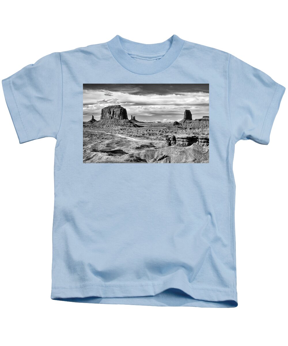 Navajo Tribal Park Kids T-Shirt featuring the photograph Black and White Perspective by Art Cole