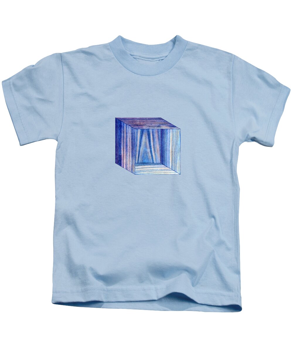 Block Kids T-Shirt featuring the photograph Blue Box Sitting by YoPedro