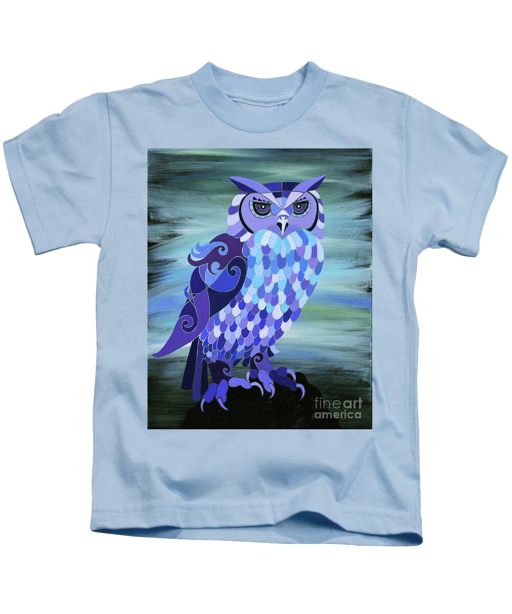 Barred Owl Kids T-Shirt featuring the painting Camelot by Barbara Rush
