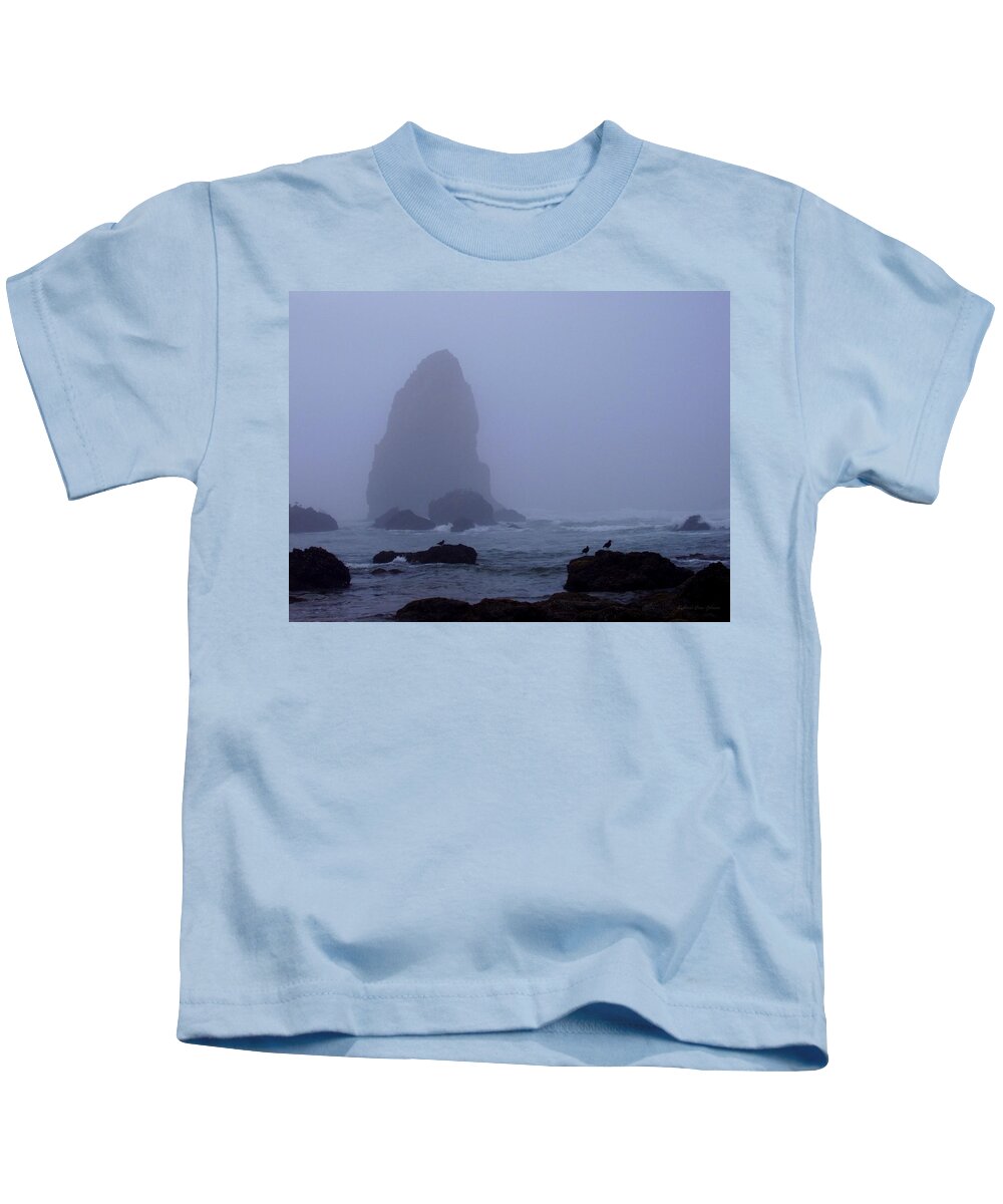 Canon Beach Kids T-Shirt featuring the photograph Canon Beach Monolith by Deborah Crew-Johnson