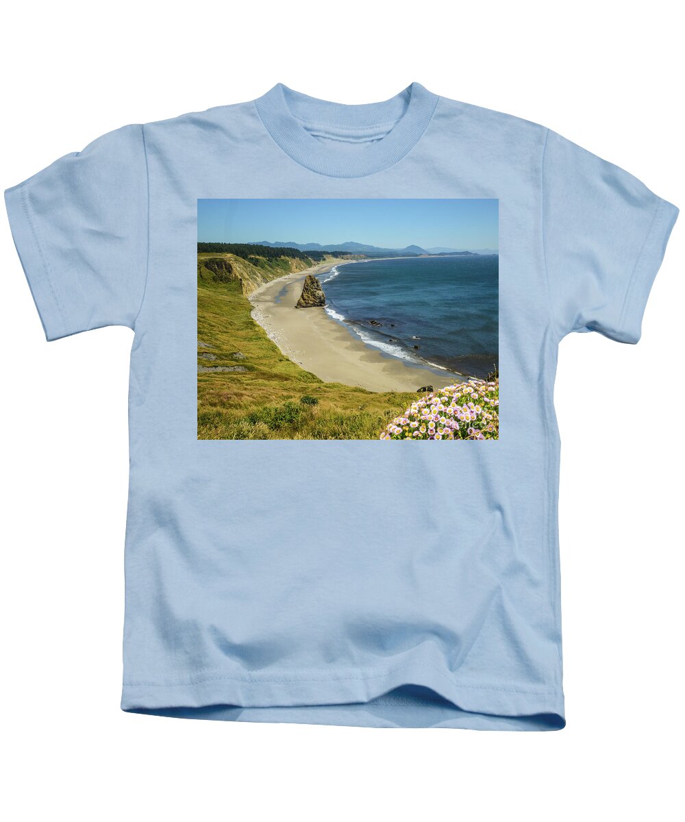 Cape Blanco On The Oregon Coast By Michael Tidwell Kids T-Shirt featuring the photograph Cape Blanco on the Oregon Coast by Michael Tidwell by Michael Tidwell