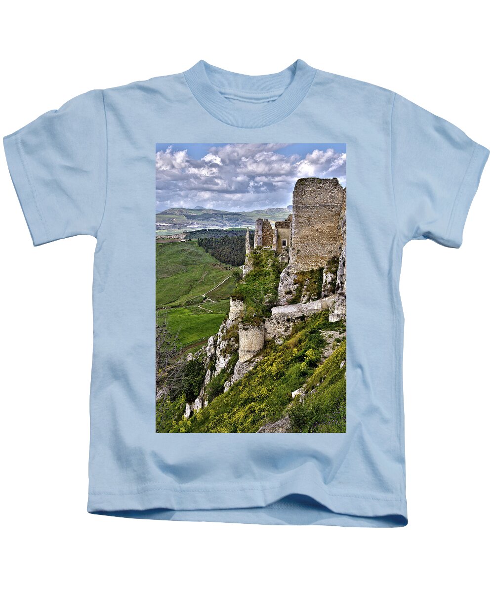  Kids T-Shirt featuring the photograph Castle of Pietraperzia by Patrick Boening