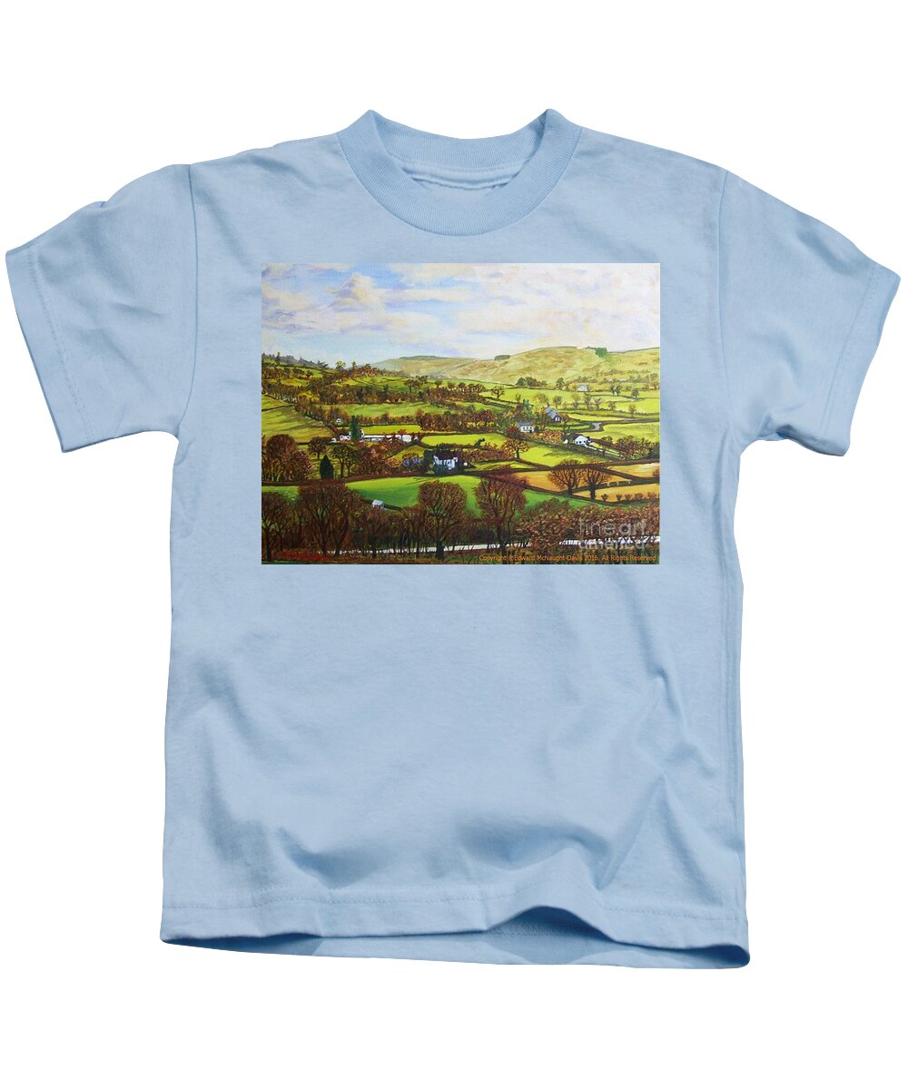 Cellan Lampeter Countryside View Painting Kids T-Shirt featuring the painting Cellan Lampeter Countryside View Painting by Edward McNaught-Davis
