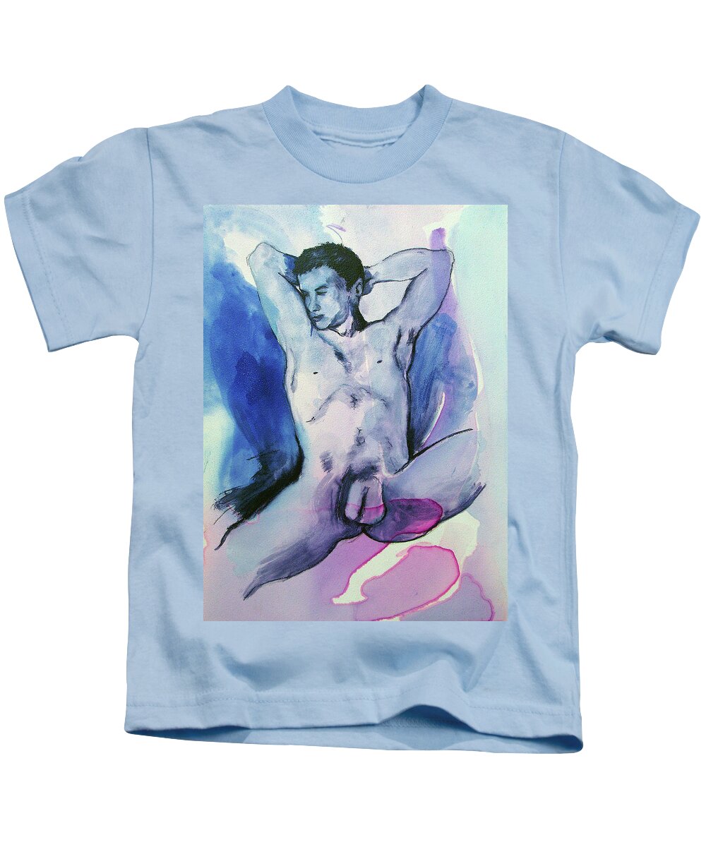 Nude Boy Kids T-Shirt featuring the painting Chance by Rene Capone