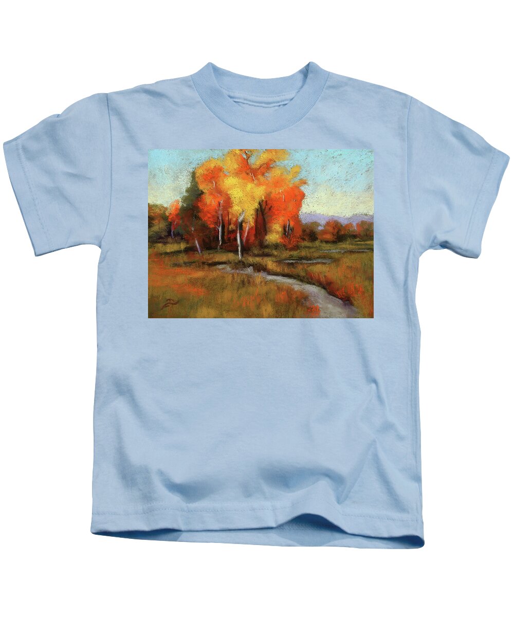 Mountain Scene Kids T-Shirt featuring the painting Changes by Sandi Snead
