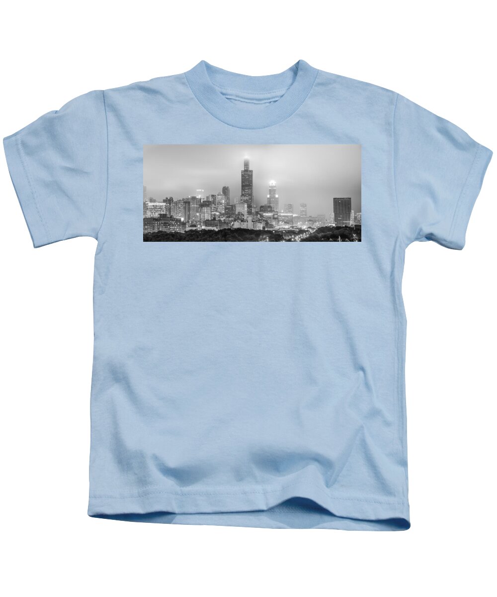 America Kids T-Shirt featuring the photograph Chicago Skyline Panorama by Gregory Ballos