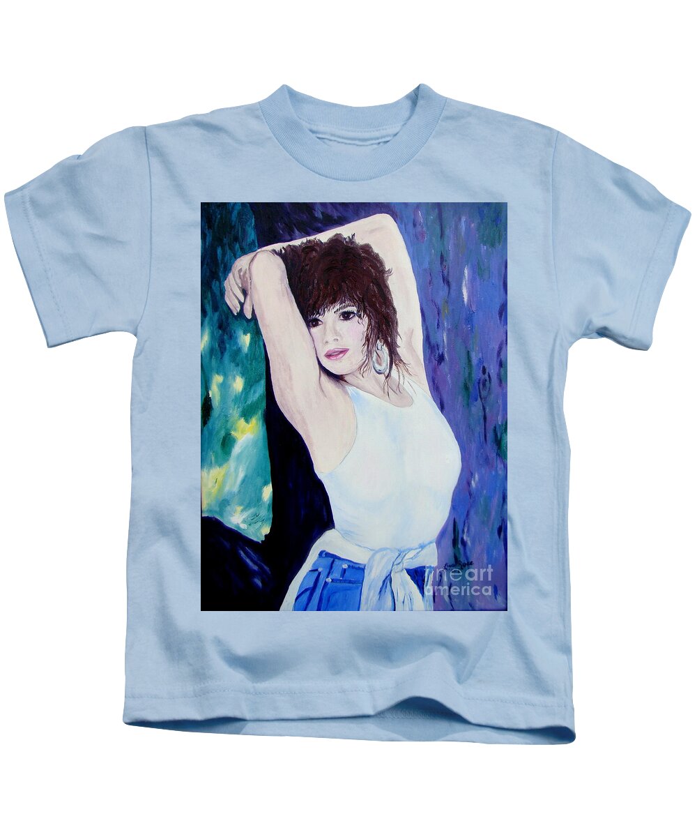 Portrait Kids T-Shirt featuring the painting Christina by Lisa Rose Musselwhite