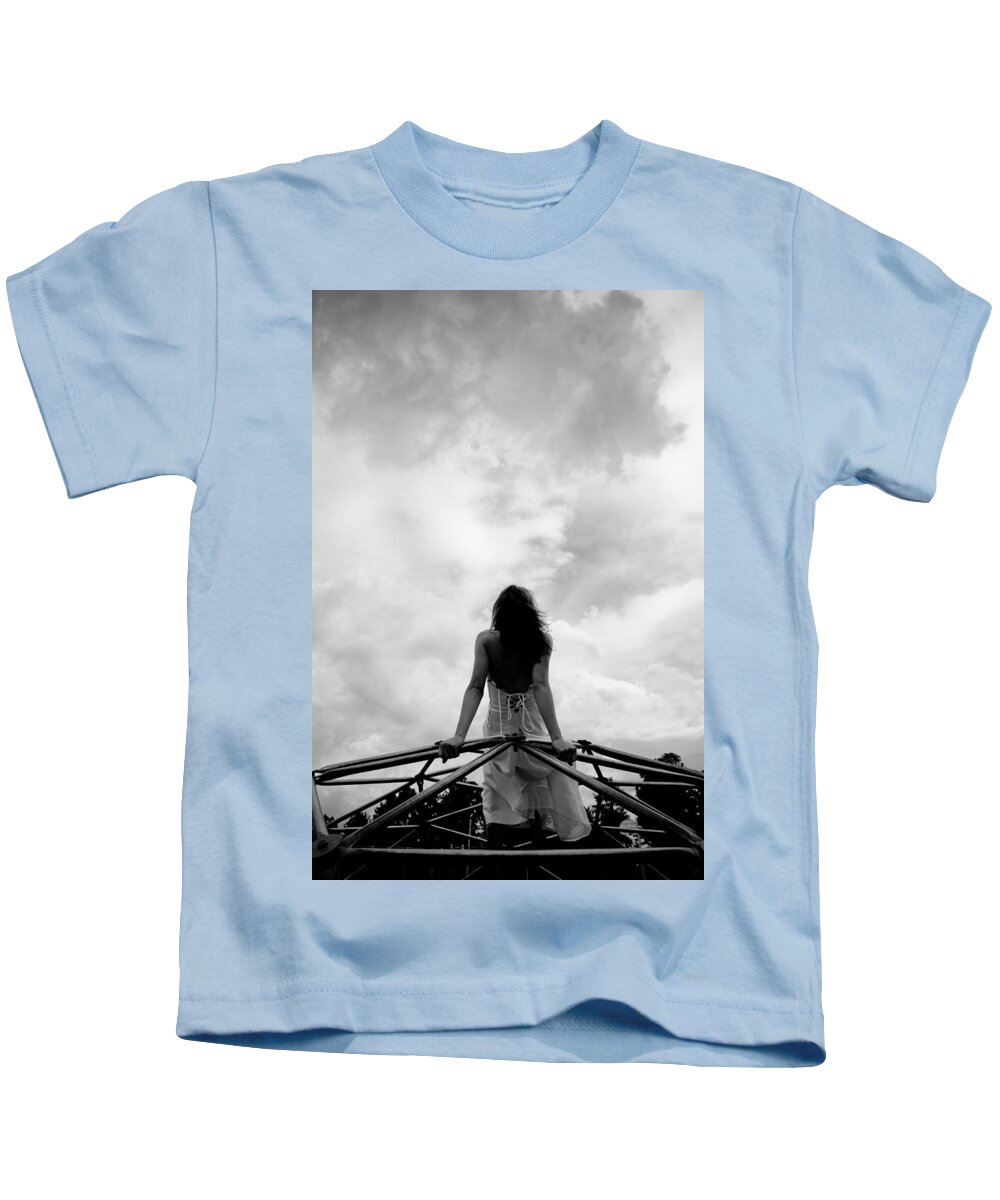 Woman Kids T-Shirt featuring the photograph Cloud Watching by Scott Sawyer
