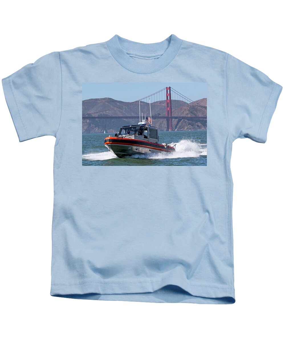 Coast Guard Kids T-Shirt featuring the photograph Coast Guard Response Boat by Rick Pisio