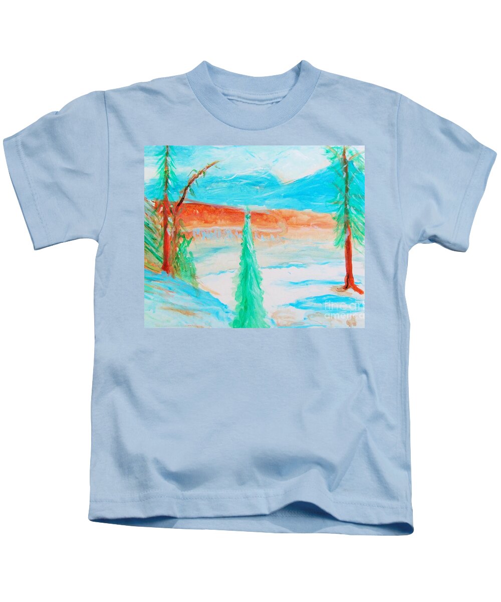 Cool Landscape Kids T-Shirt featuring the painting Cool Landscape by Stanley Morganstein