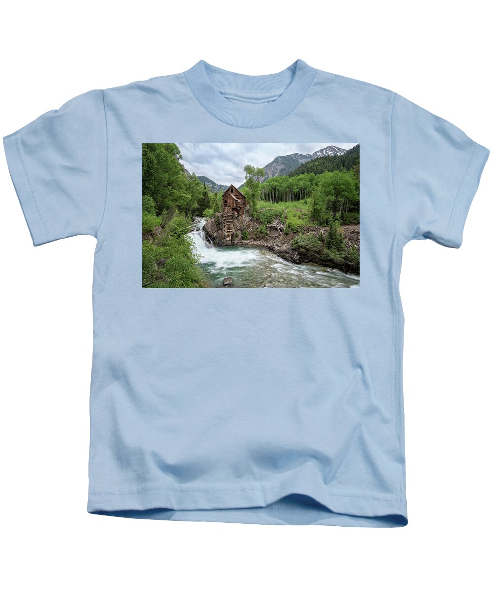 Crystal Kids T-Shirt featuring the photograph Crystal Mill Colorado 4 by Angela Moyer