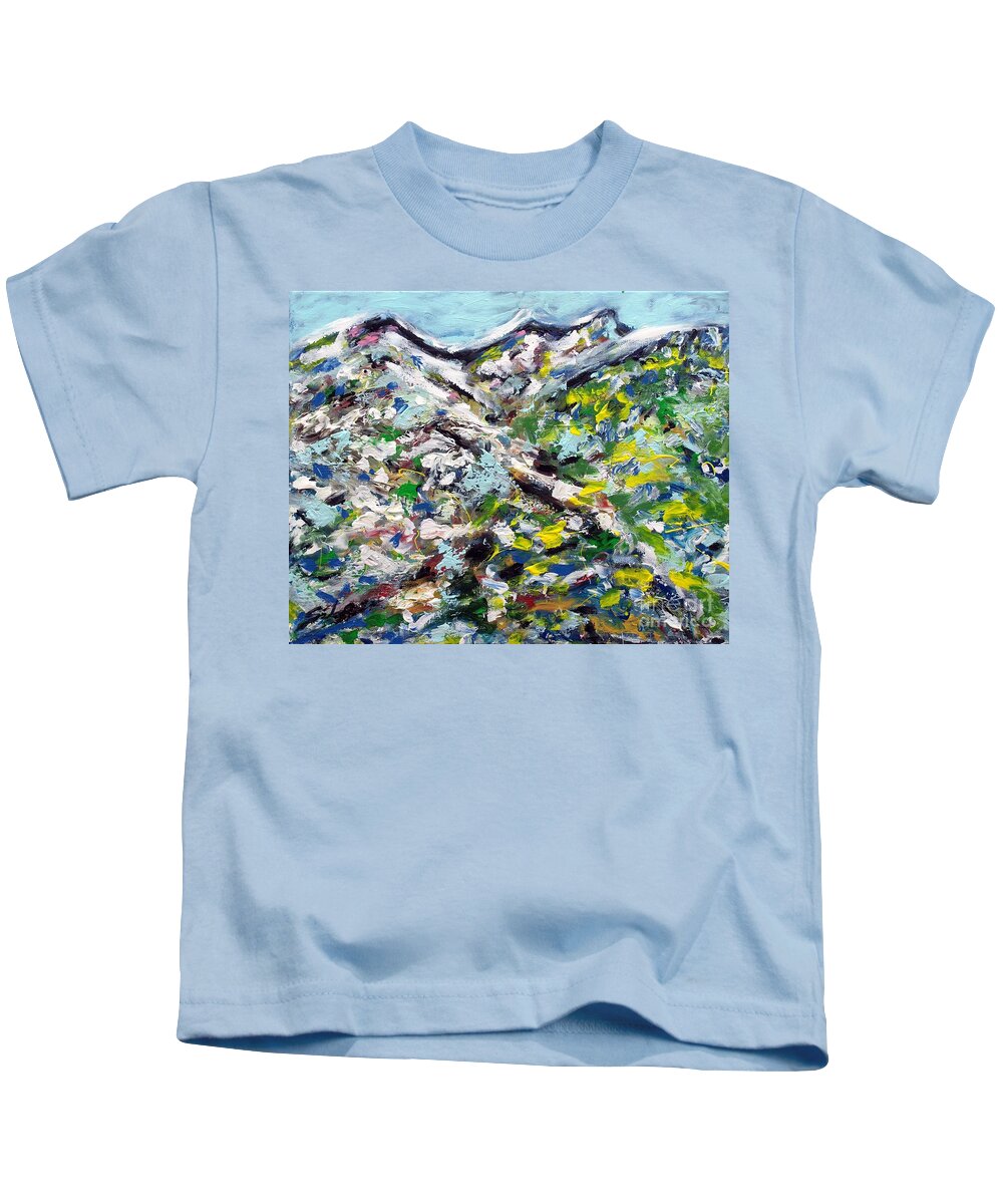 Dalmatia Kids T-Shirt featuring the painting Dalmatian Karst by Lidija Ivanek - SiLa